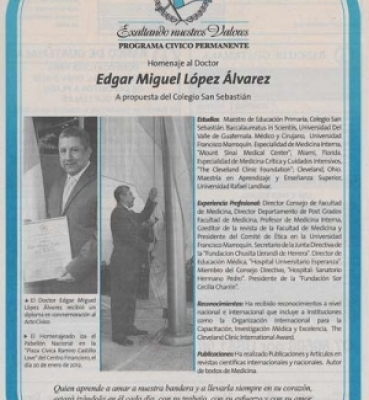 Banco Industrial reconoce a doctor Edgar López