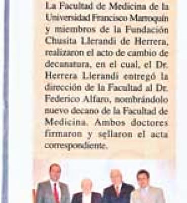 Cambio de Decanatura de la Faculta de Medicina de la UFM