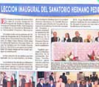 Lección Inaugural del Sanatorio Hermano Pedro